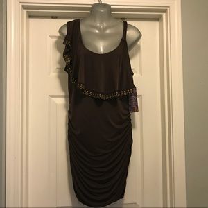 Strappy Brown dress with studs